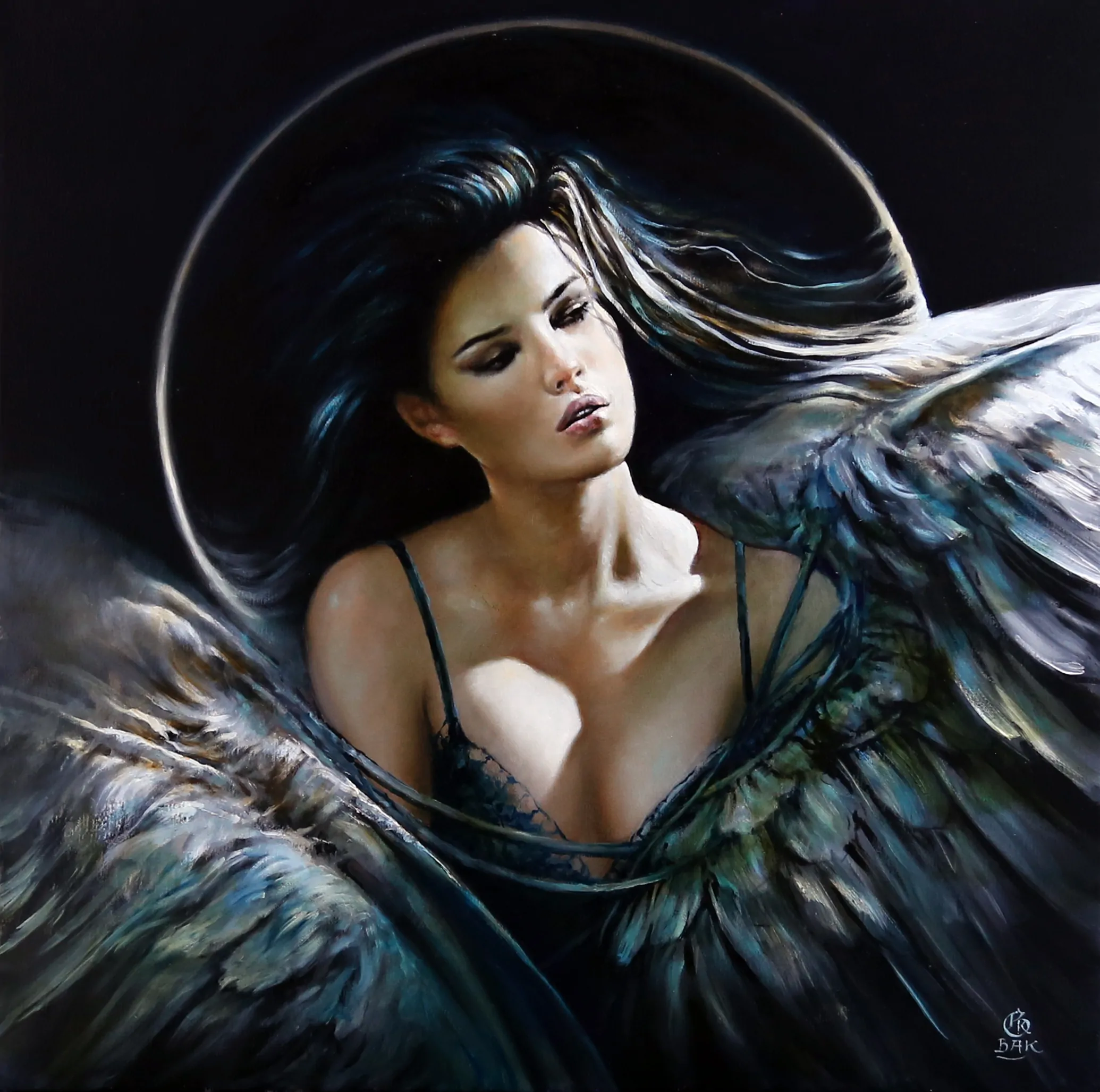 DILEMA ANGELI,60 x 60cm,olej/płótno, 2025